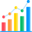 Analytics and reporting chart database icon